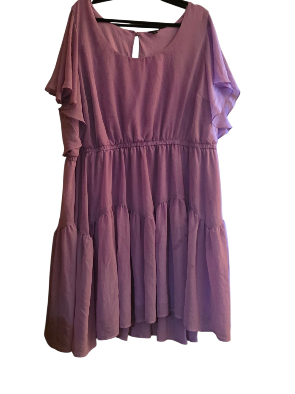 torrid Lavender Flutter Sleeve Tiered Dress Plus size 5xl EUC